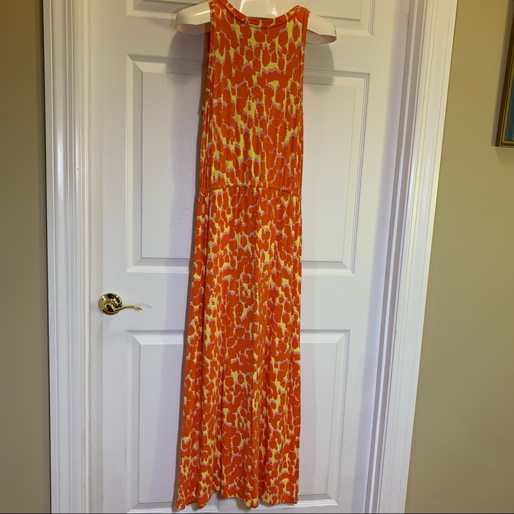 Gap Lava Orange Sleeveless Maxi Dress SP - Picture 4 of 9
